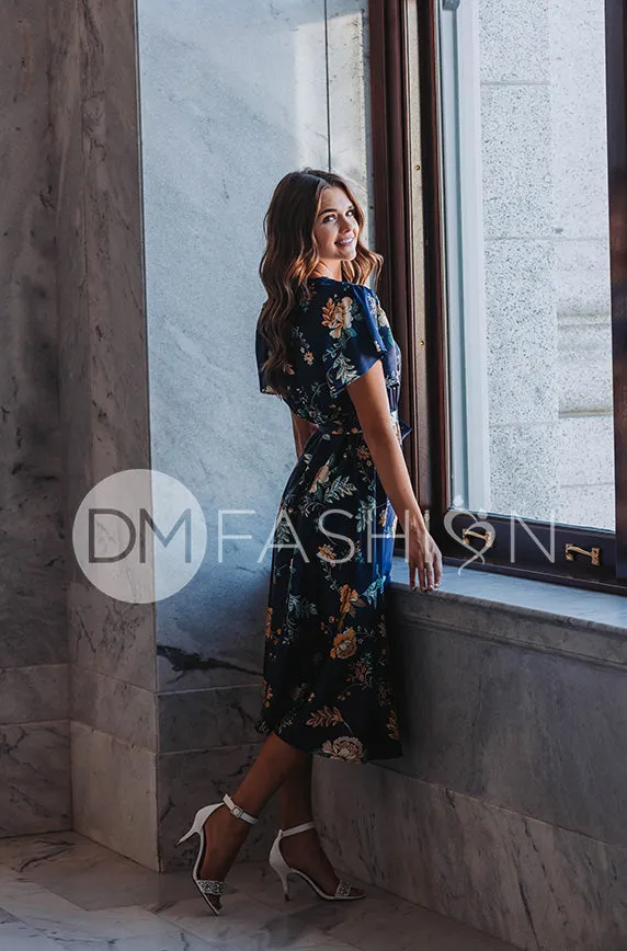 Magnolia Navy Floral Dress - DM Exclusive - Nursing Friendly