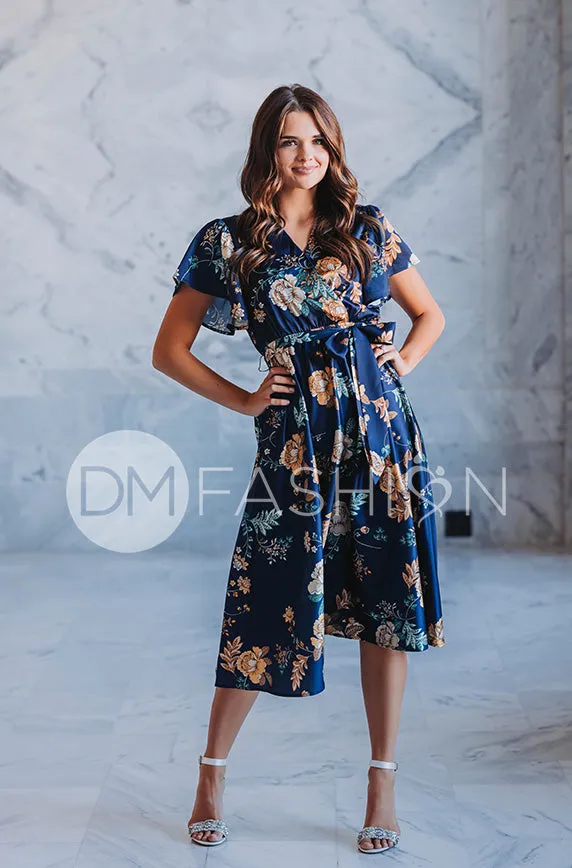 Magnolia Navy Floral Dress - DM Exclusive - Nursing Friendly