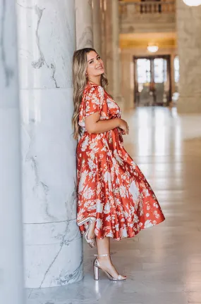 Magnolia Rust Floral Dress - DM Exclusive - Nursing Friendly