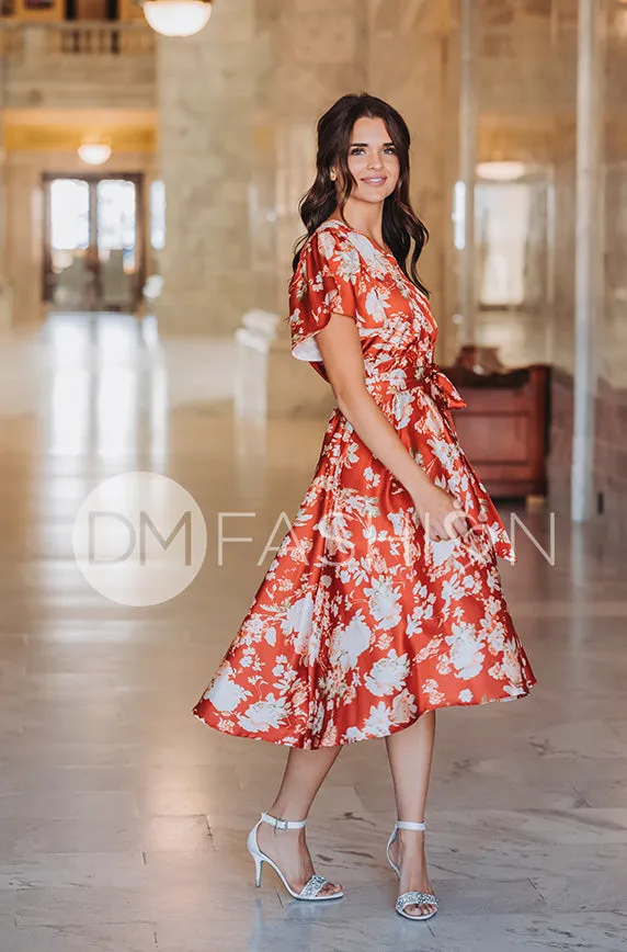 Magnolia Rust Floral Dress - DM Exclusive - Nursing Friendly