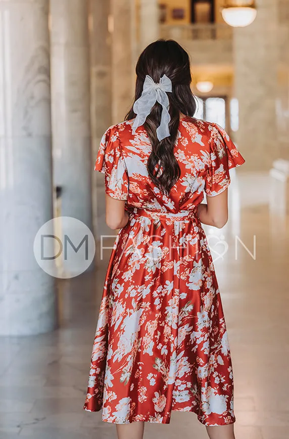 Magnolia Rust Floral Dress - DM Exclusive - Nursing Friendly