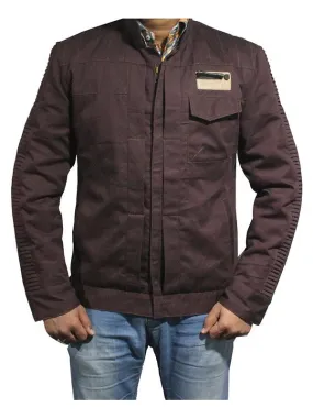 Men Stylish Cotton Jacket - Dark Brown