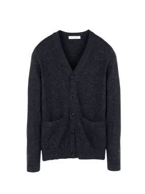 Men V-Neck Cardigan_Graphite