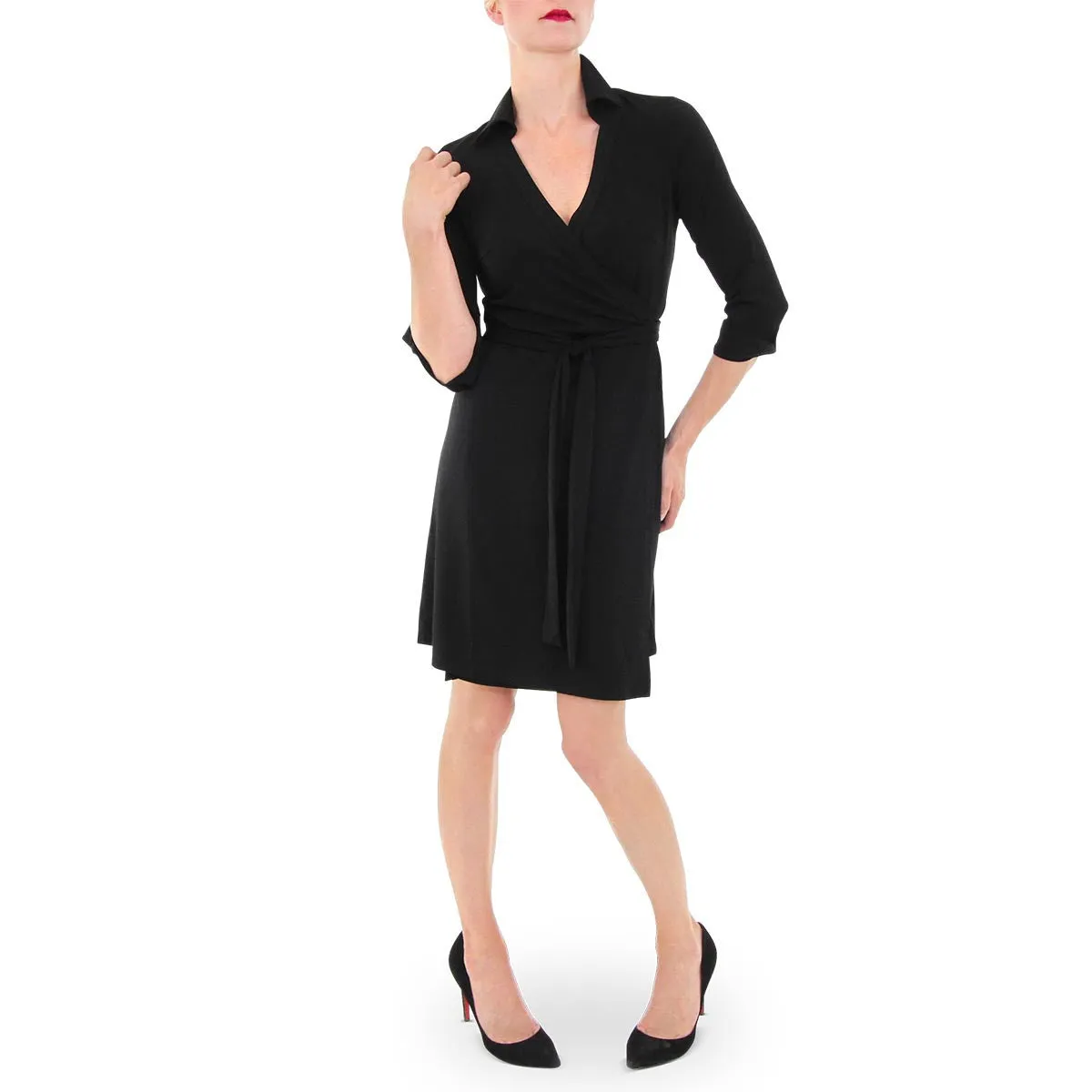 Milo Wrap Dress in Black Jersey