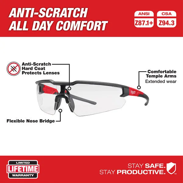 Milwaukee 48-73-2010 Clear Safety Glasses Anti-Scratch Lenses