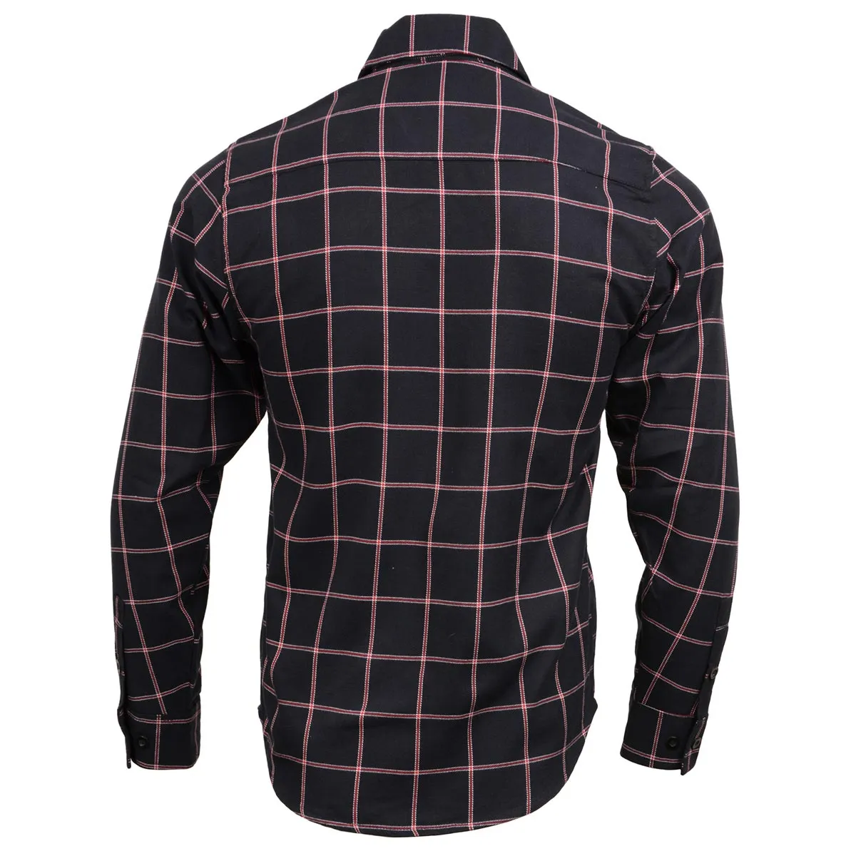 Milwaukee Leather MNG11651 Men's Black and Red Long Sleeve Cotton Flannel Shirt