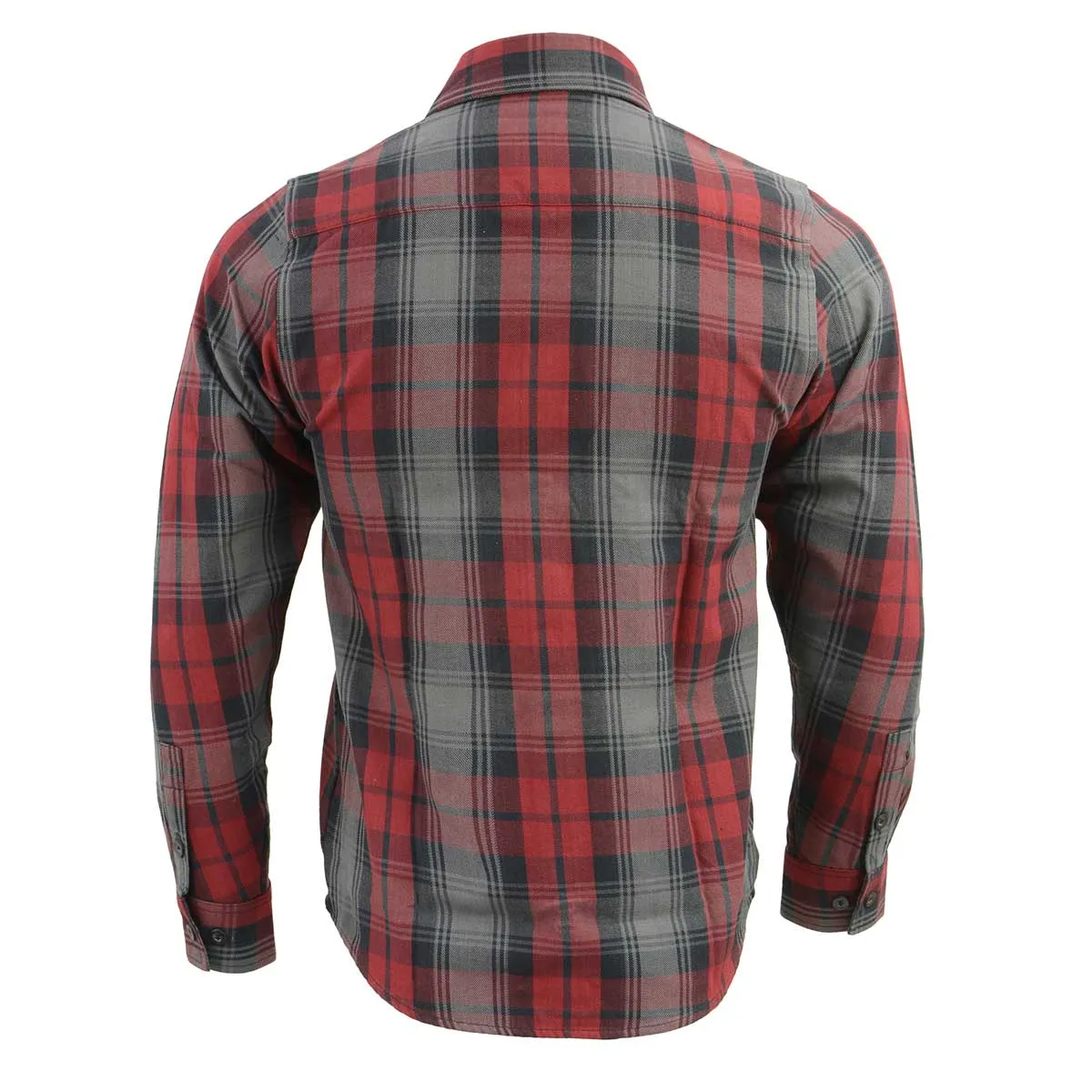 Milwaukee Leather MNG11652 Men's Black Grey and Red Long Sleeve Cotton