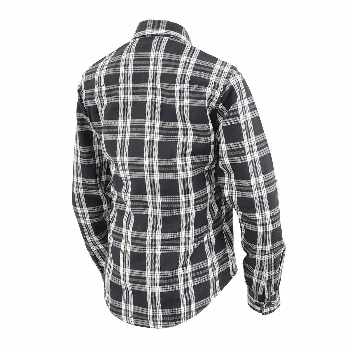 Milwaukee Leather MNG21600 Women's Casual Black and White Long Sleeve Cotton Flannel Shirt