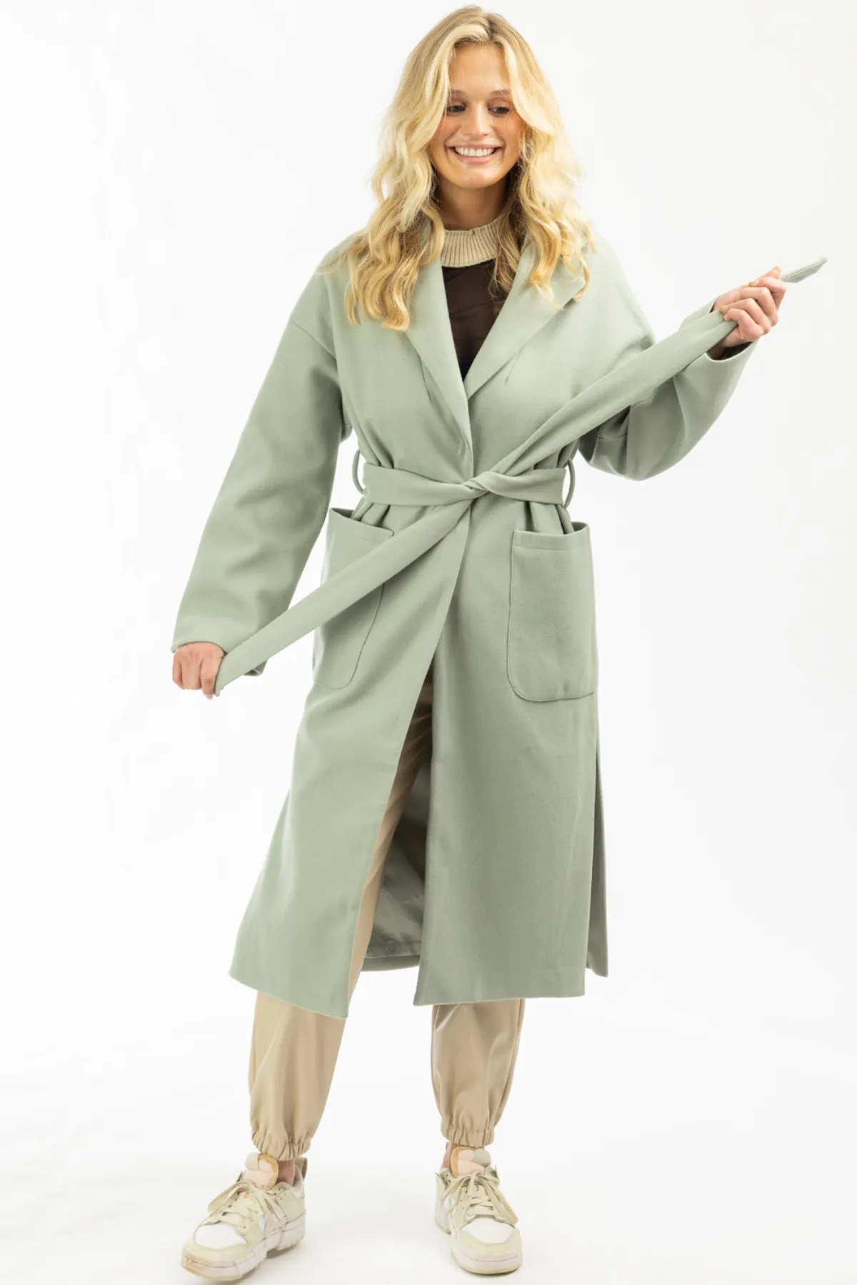 MINT OVERSIZE BELTED TRENCH COAT