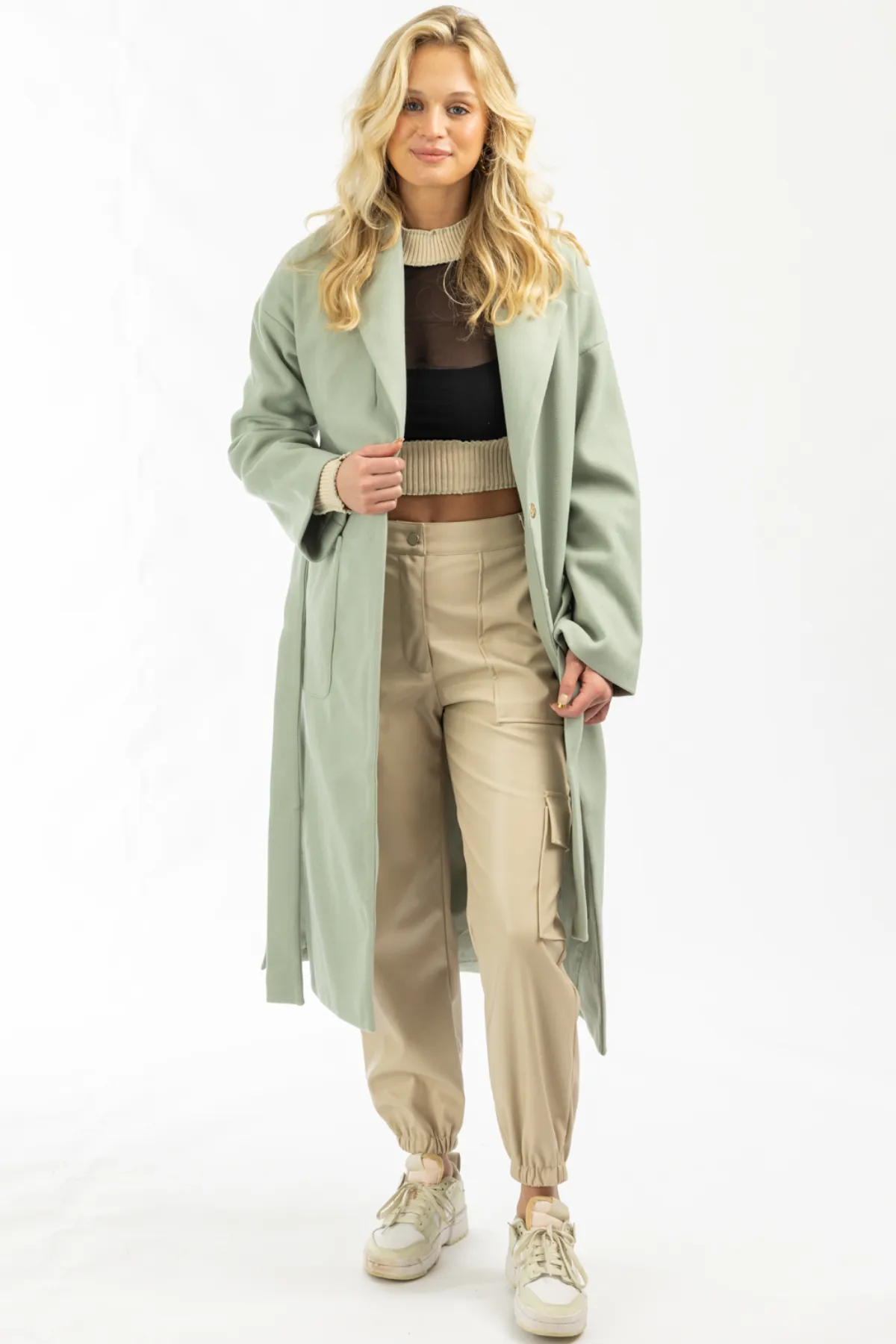 MINT OVERSIZE BELTED TRENCH COAT