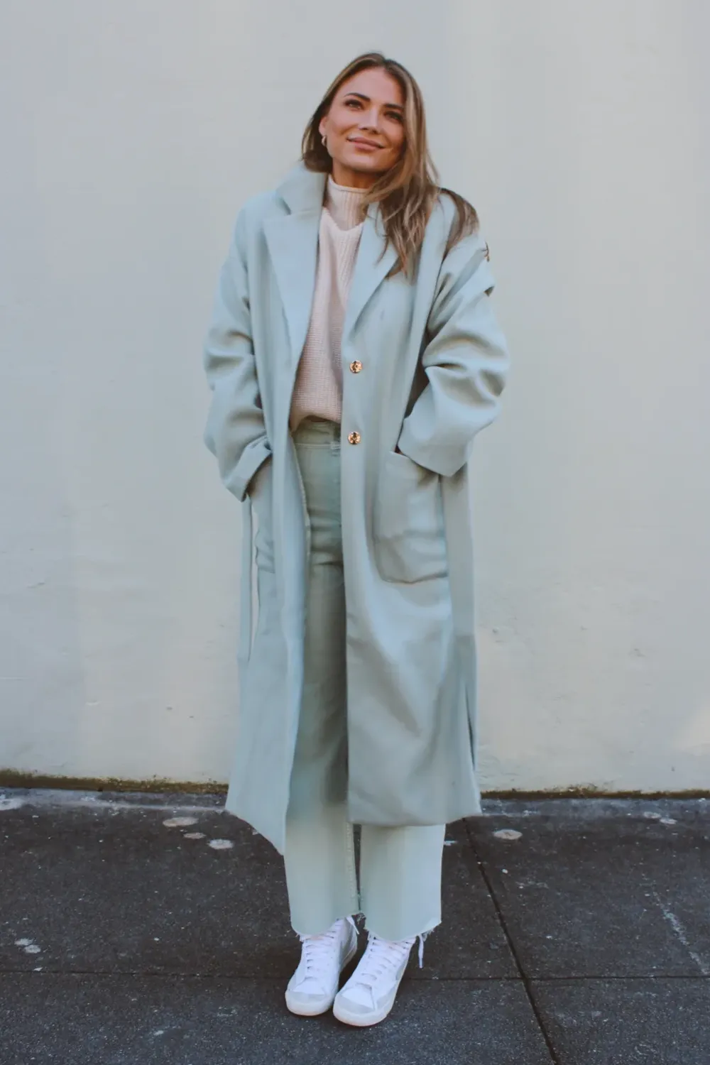 MINT OVERSIZE BELTED TRENCH COAT