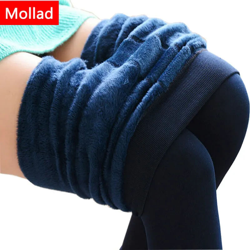 Mollad 2017 NEW plus cashmere fashion leggings women girls Warm Winter Bright Velvet Knitted Thick Legging Super Elastic Pants