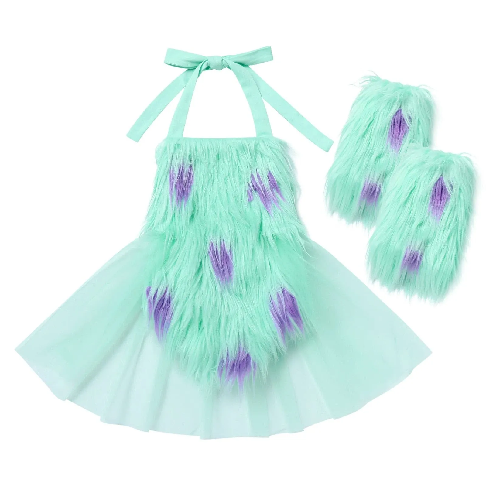 Monsters Inc Sullivan Fuzzy Fur Costume Set with Leg Warmers