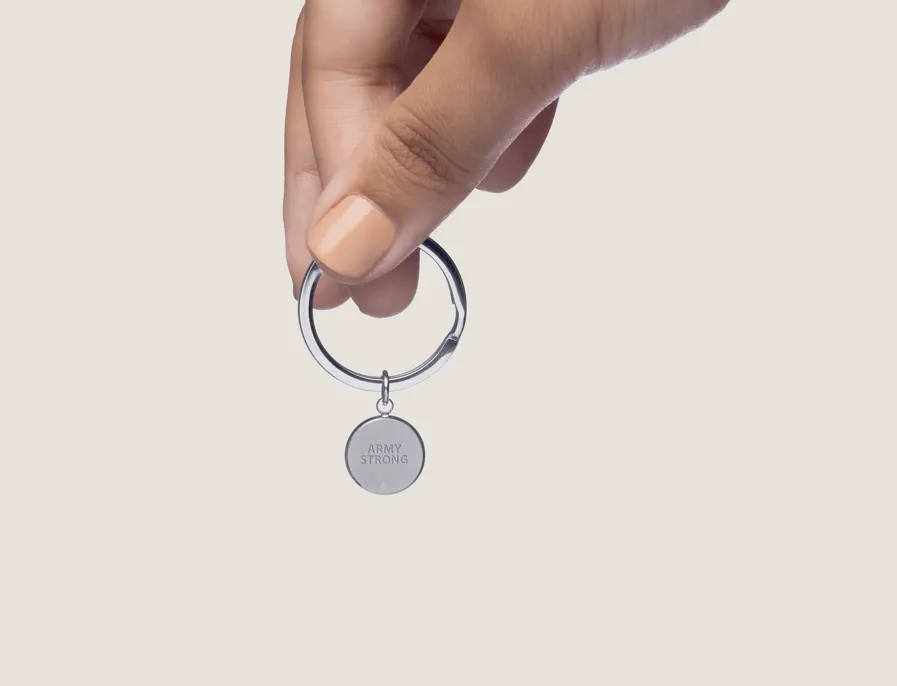 Moon Memory Key Chain in Black and Stainless Steel