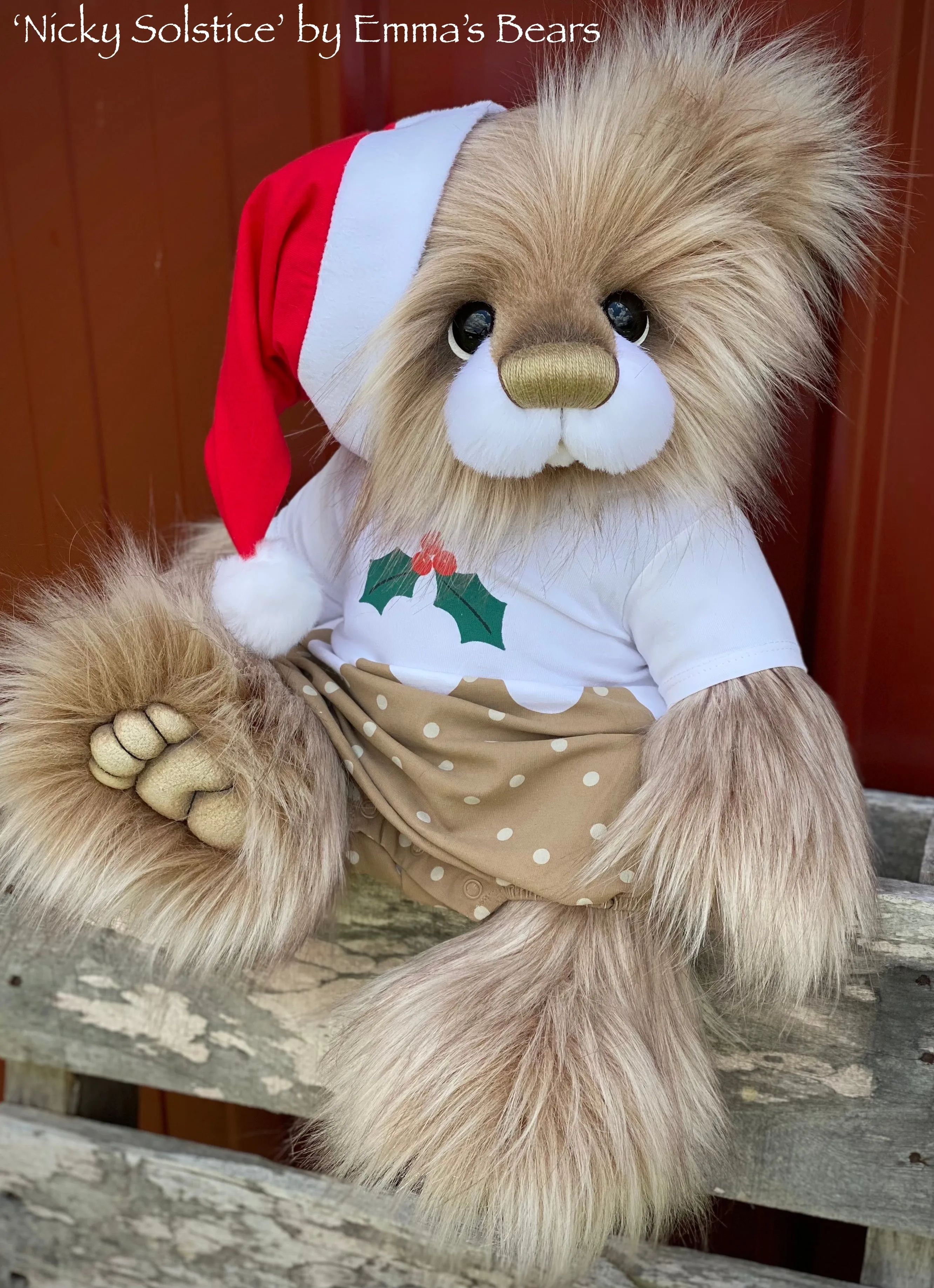 Nicky Solstice - 16" Christmas 2023 Artist Bear by Emma's Bears - OOAK