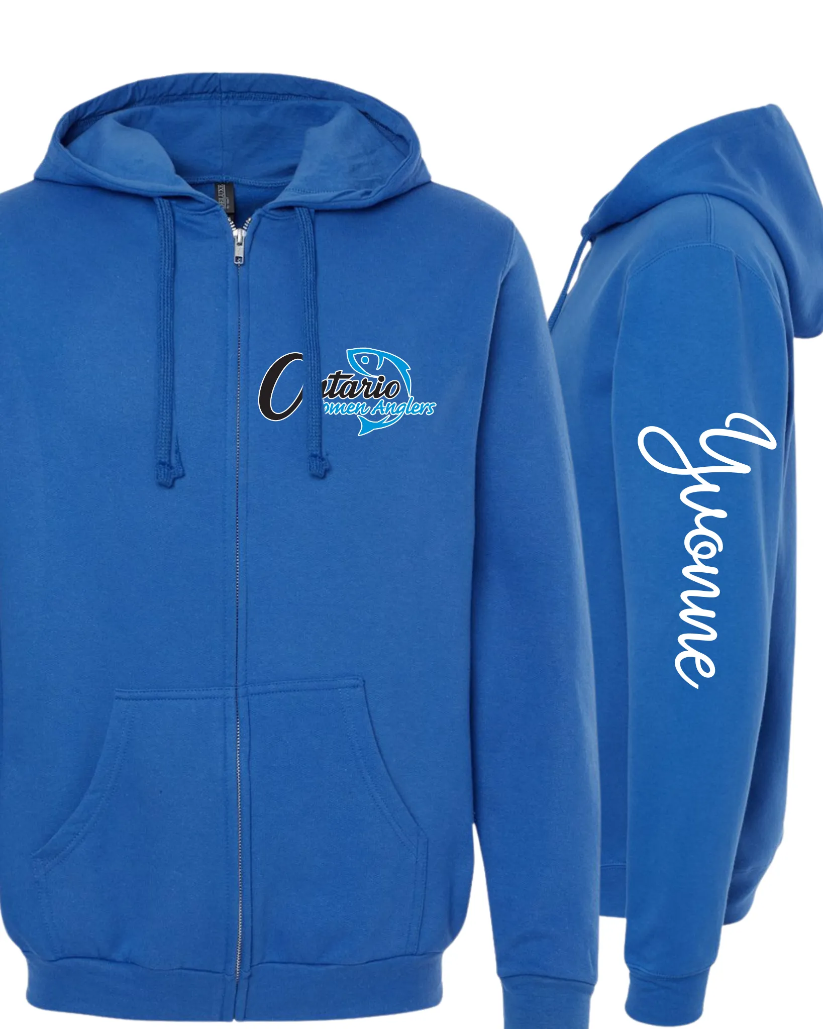 Ontario Women Anglers Adult Hoodie — Royal or Heather Royal