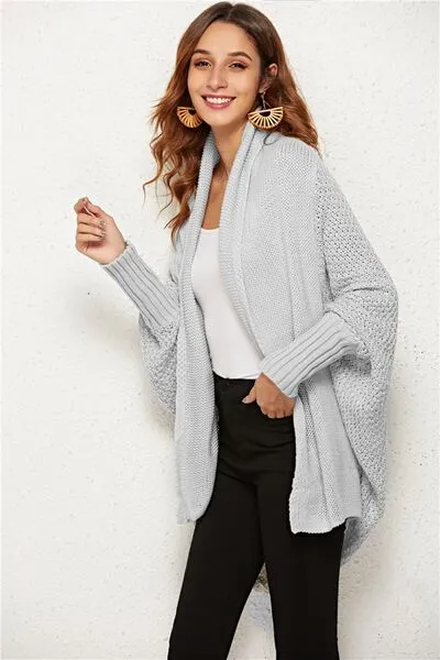 Open Front Batwing Sleeve Cardigan