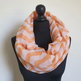 Orange Zigzag Infinity Scarf