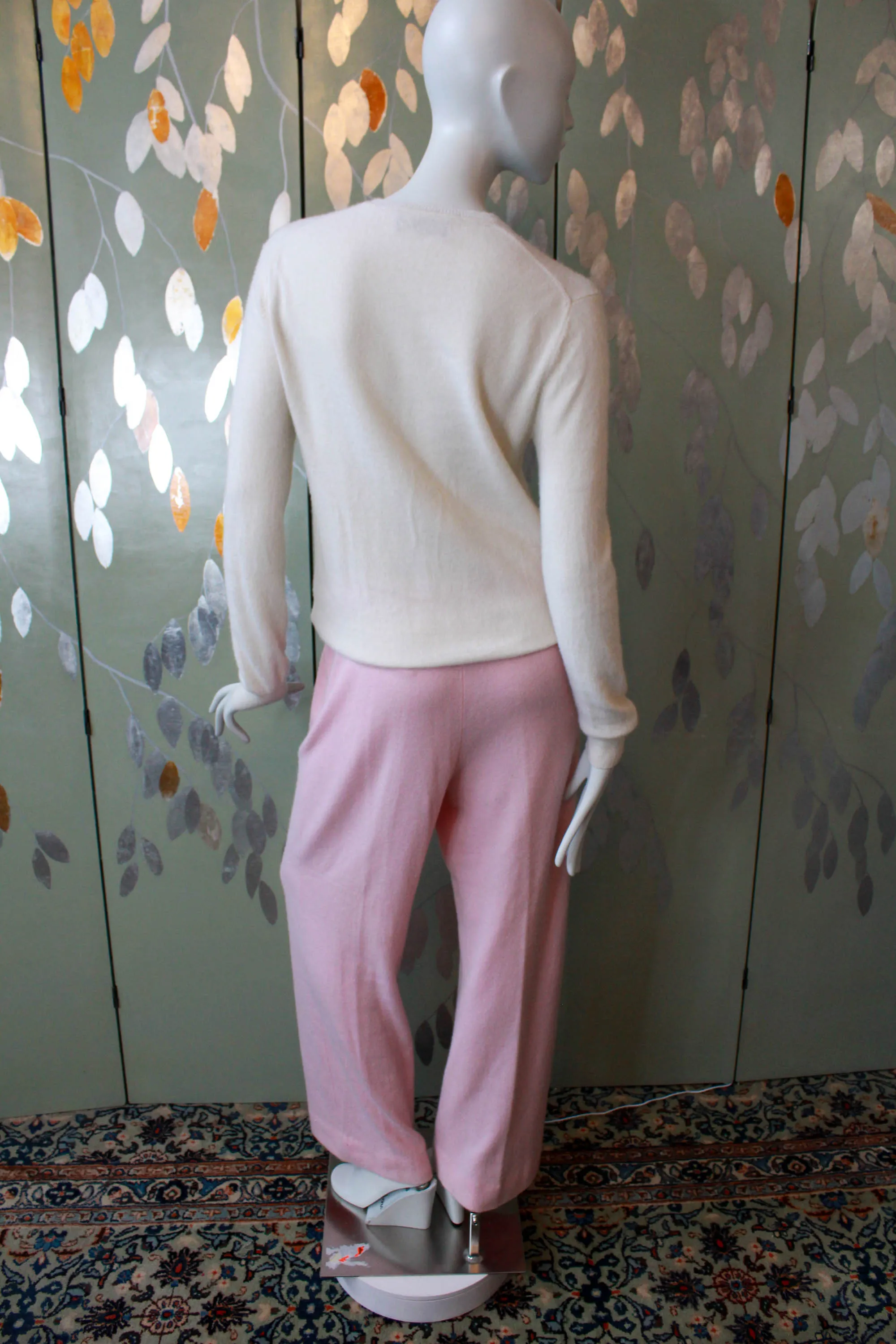 Pale Pink Cashmere Pants, XL