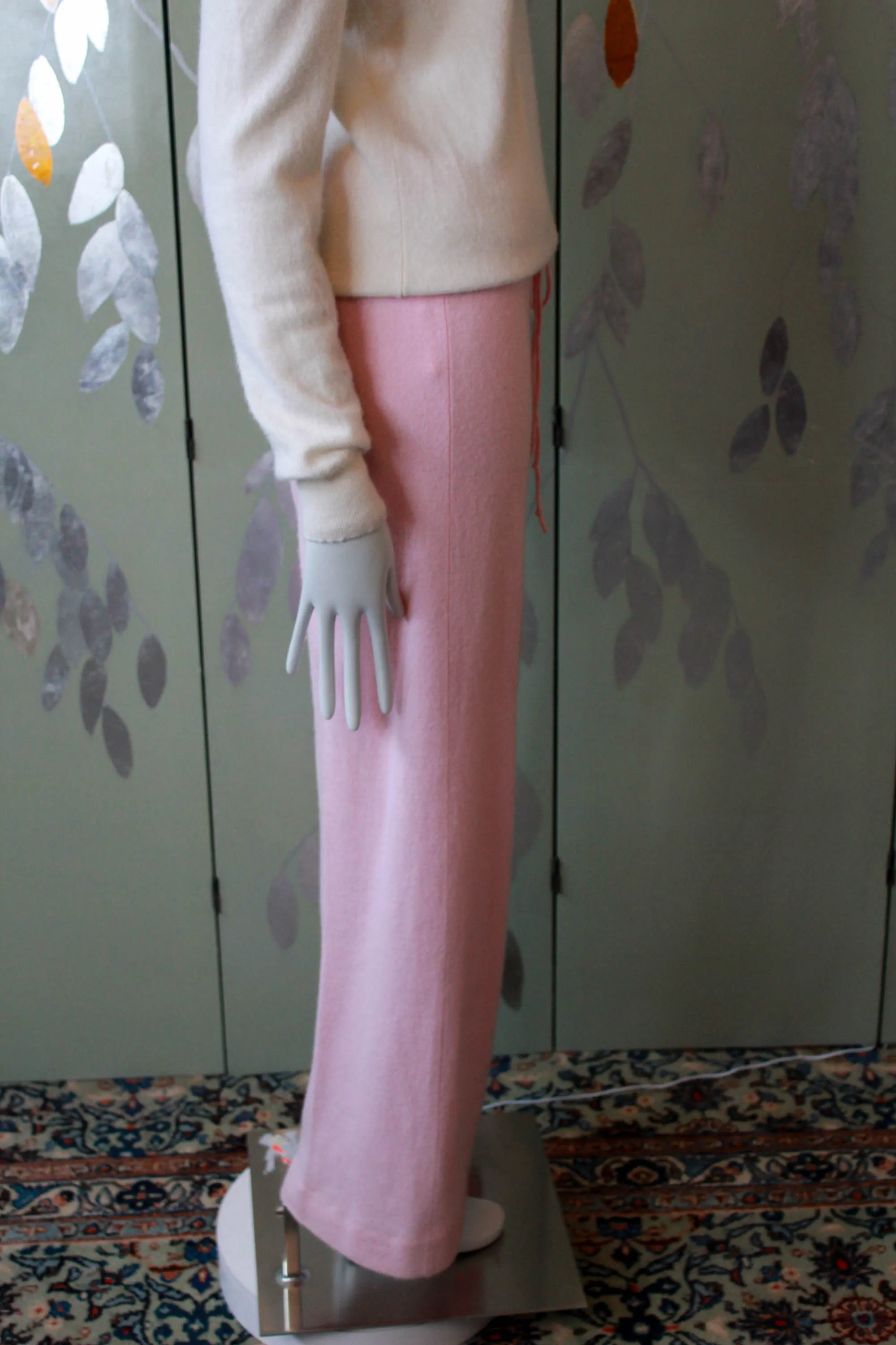 Pale Pink Cashmere Pants, XL