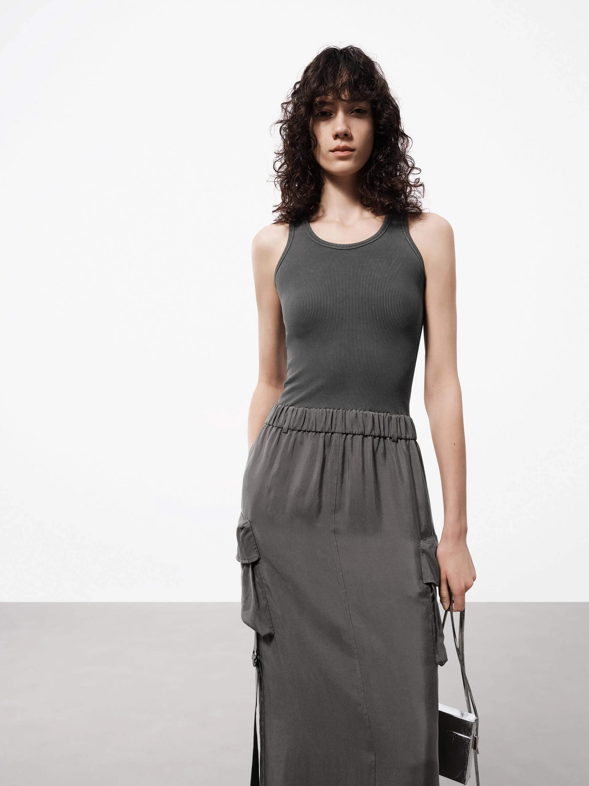 Paneled Detail Tank Dress