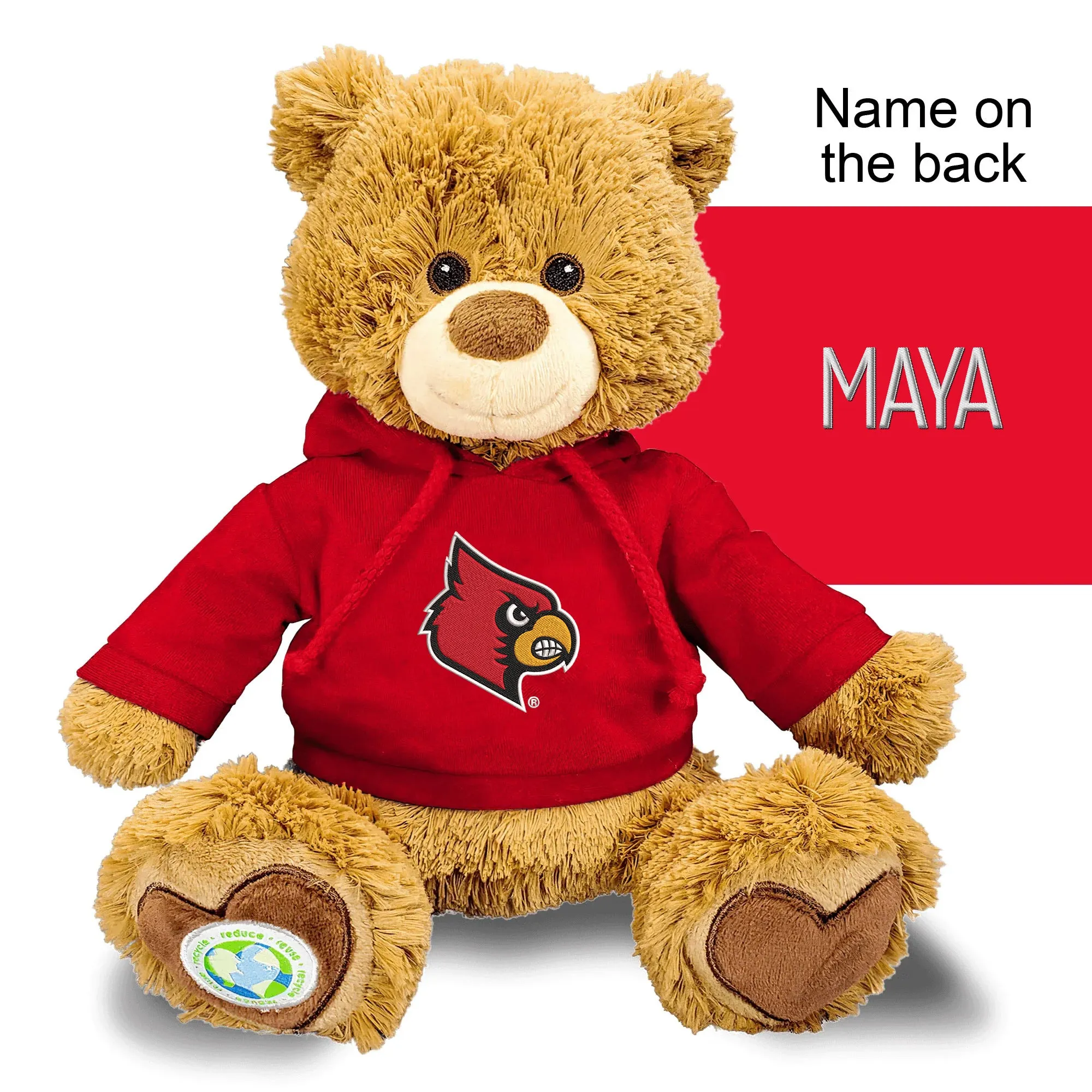 Personalized Louisville Cardinals 10" Plush Bear 2