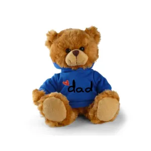 Personalized Teddy Bear Chocolate Color 11" Royal Blue Hoodie