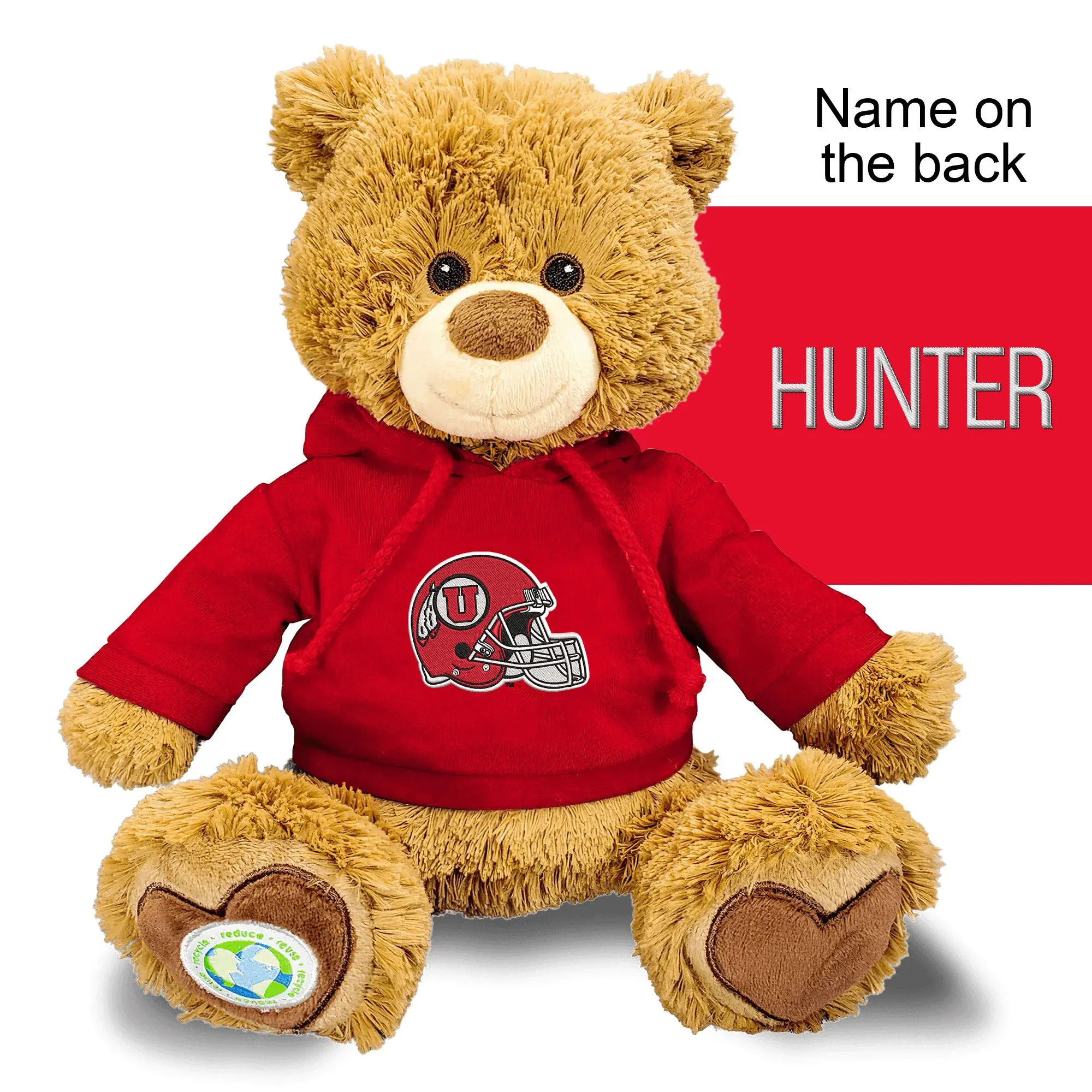 Personalized Utah Utes Helmet 10" Plush Bear 2