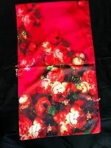 Pink floral 100% Silk Satin smooth soft Long double fabric  Scarf with buttons