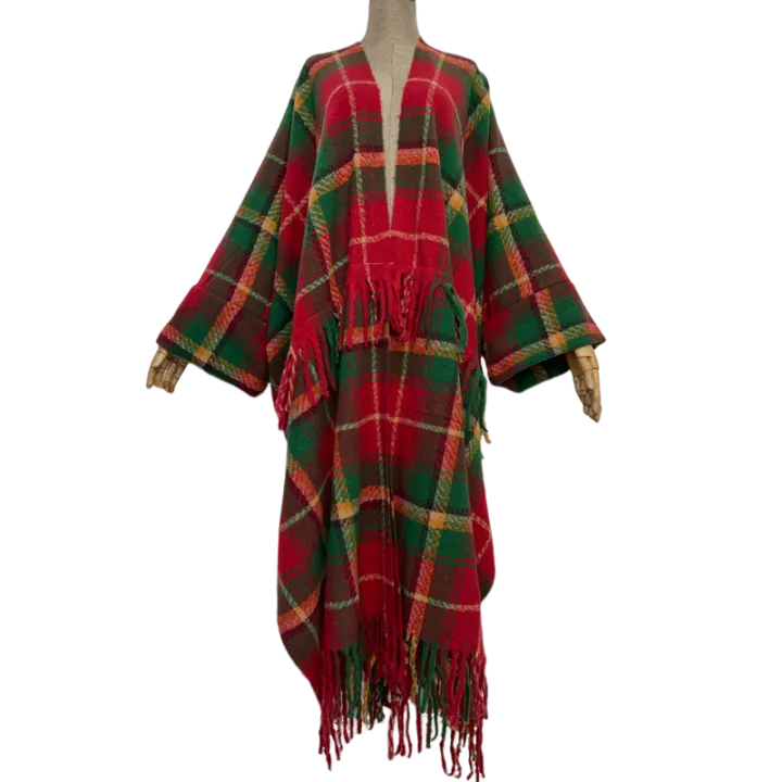 Pre Order:  Cozy Warm Plaid Tassel Cardigan - WINI