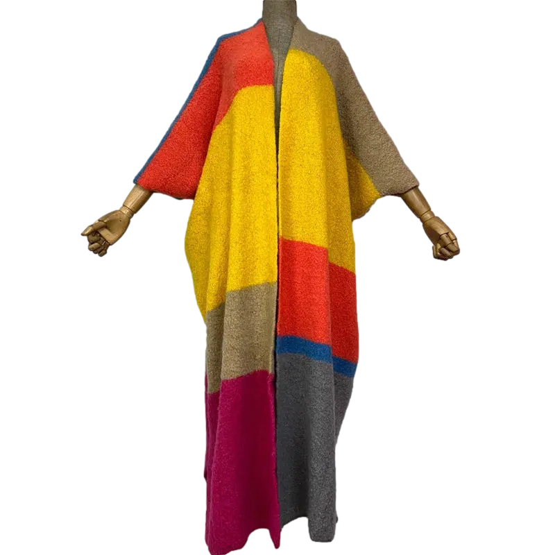 Pre Order:  Warm Colorful Vibe Maxi Cardigan - WINI