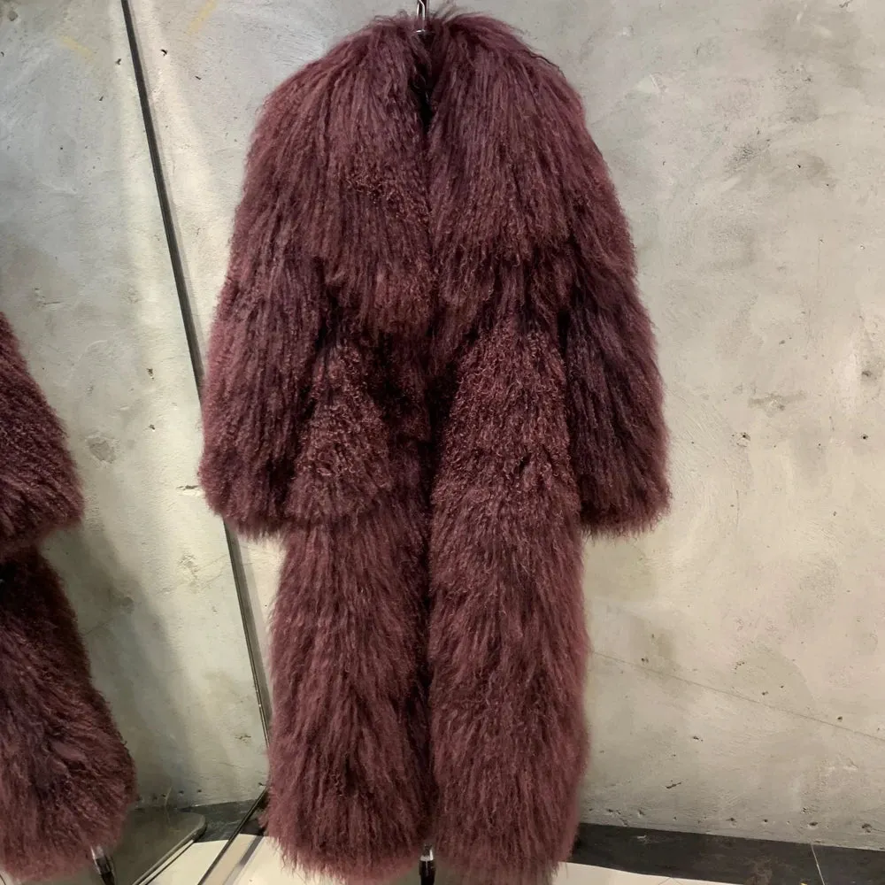 Premium Real Mongolian Fur Coat