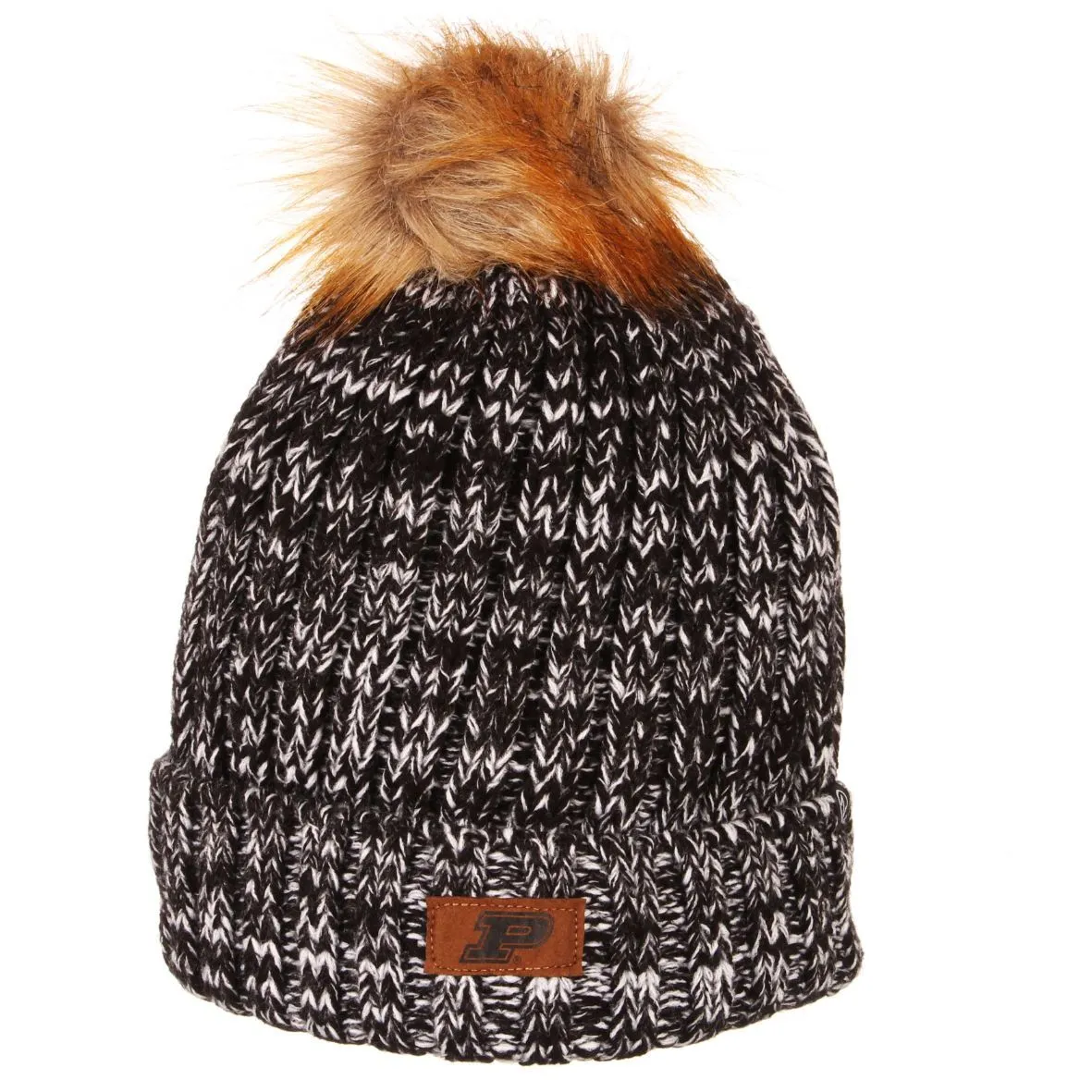 Purdue Boilermakers Zephyr WOMEN'S "Gracie" Faux Fur Poofball Knit Beanie Cap