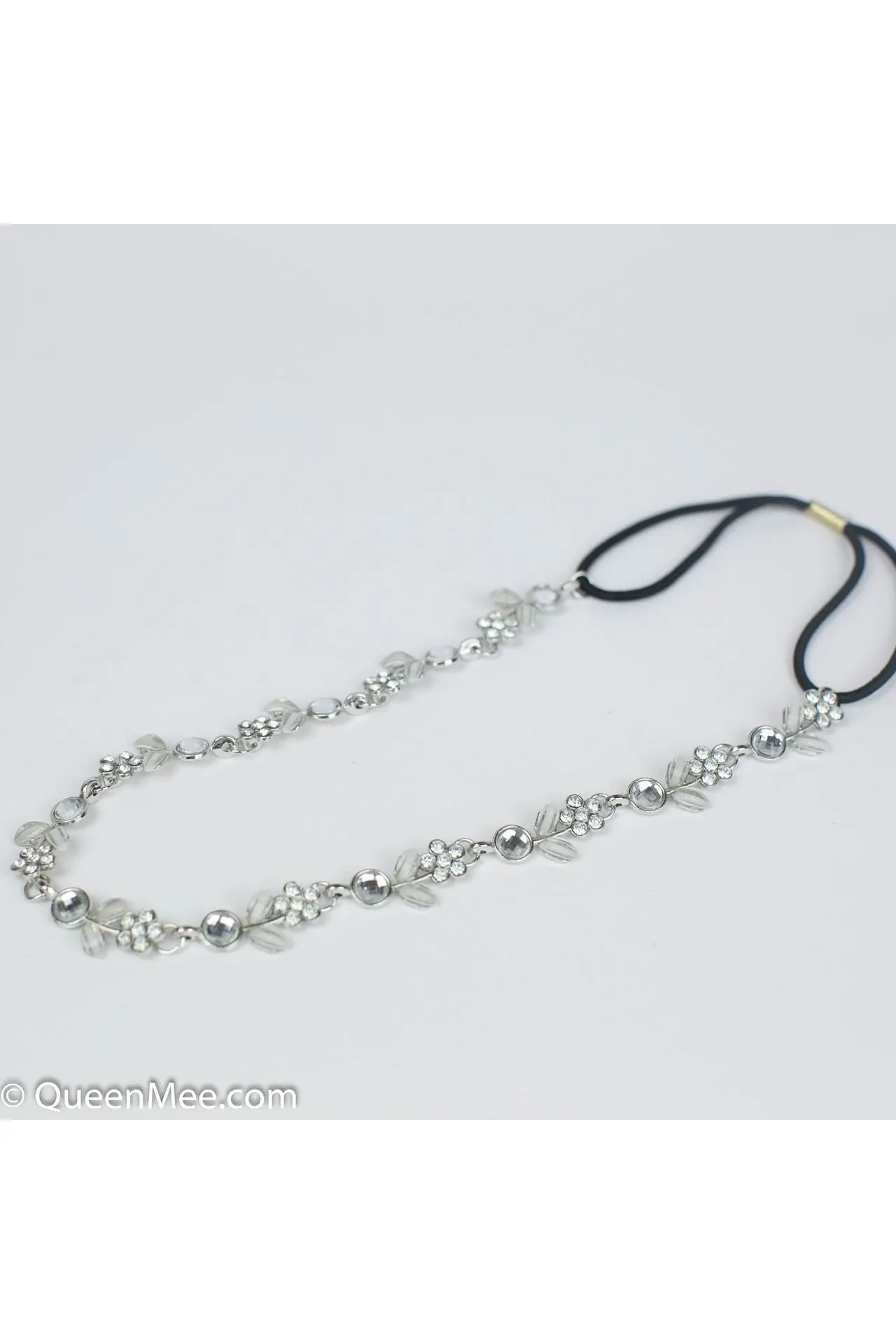 QueenMee Accessories Chain Headband With Diamante Flowers