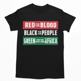 Red Black Green - Blood People Land T-shirt