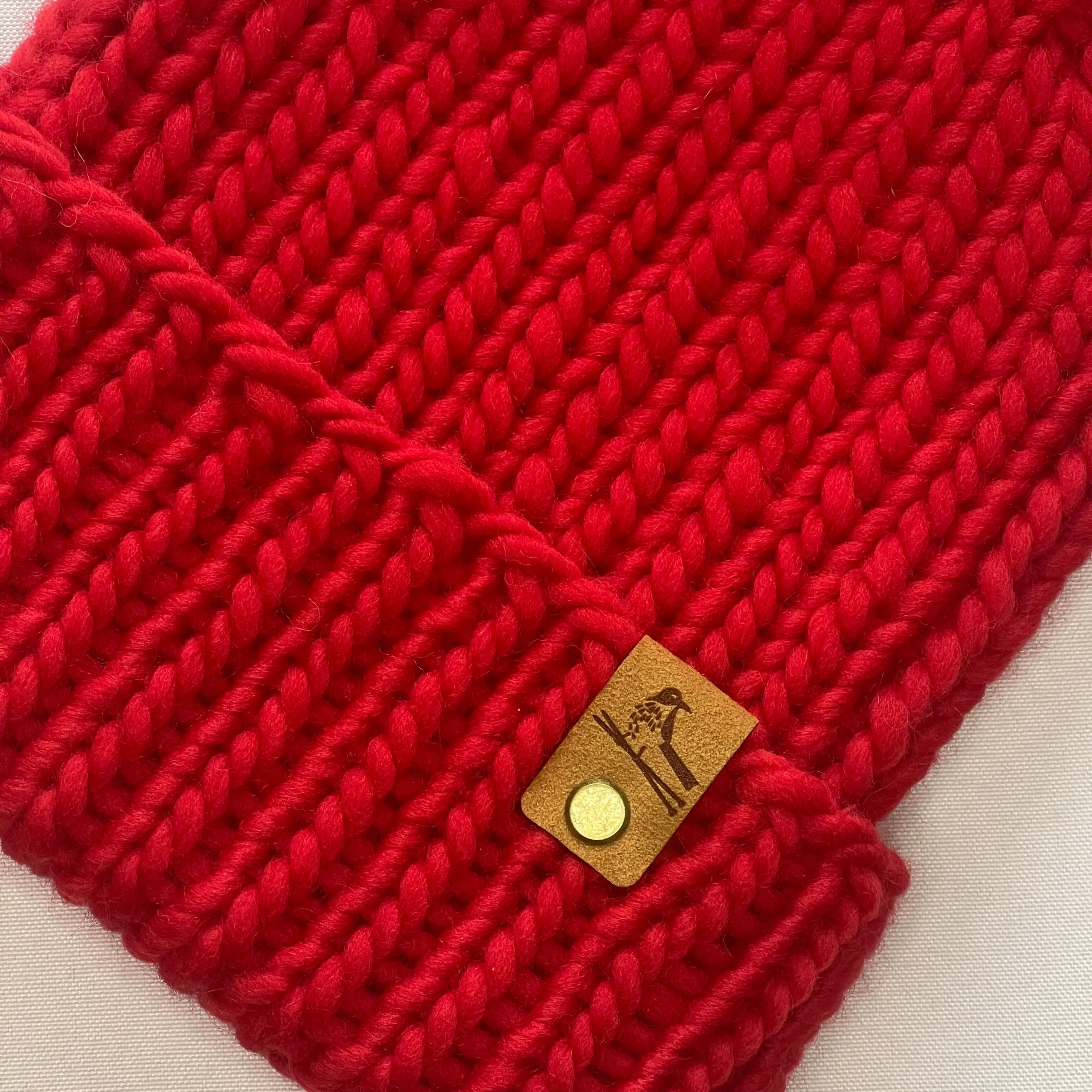 Red Peruvian Wool Knit Hat