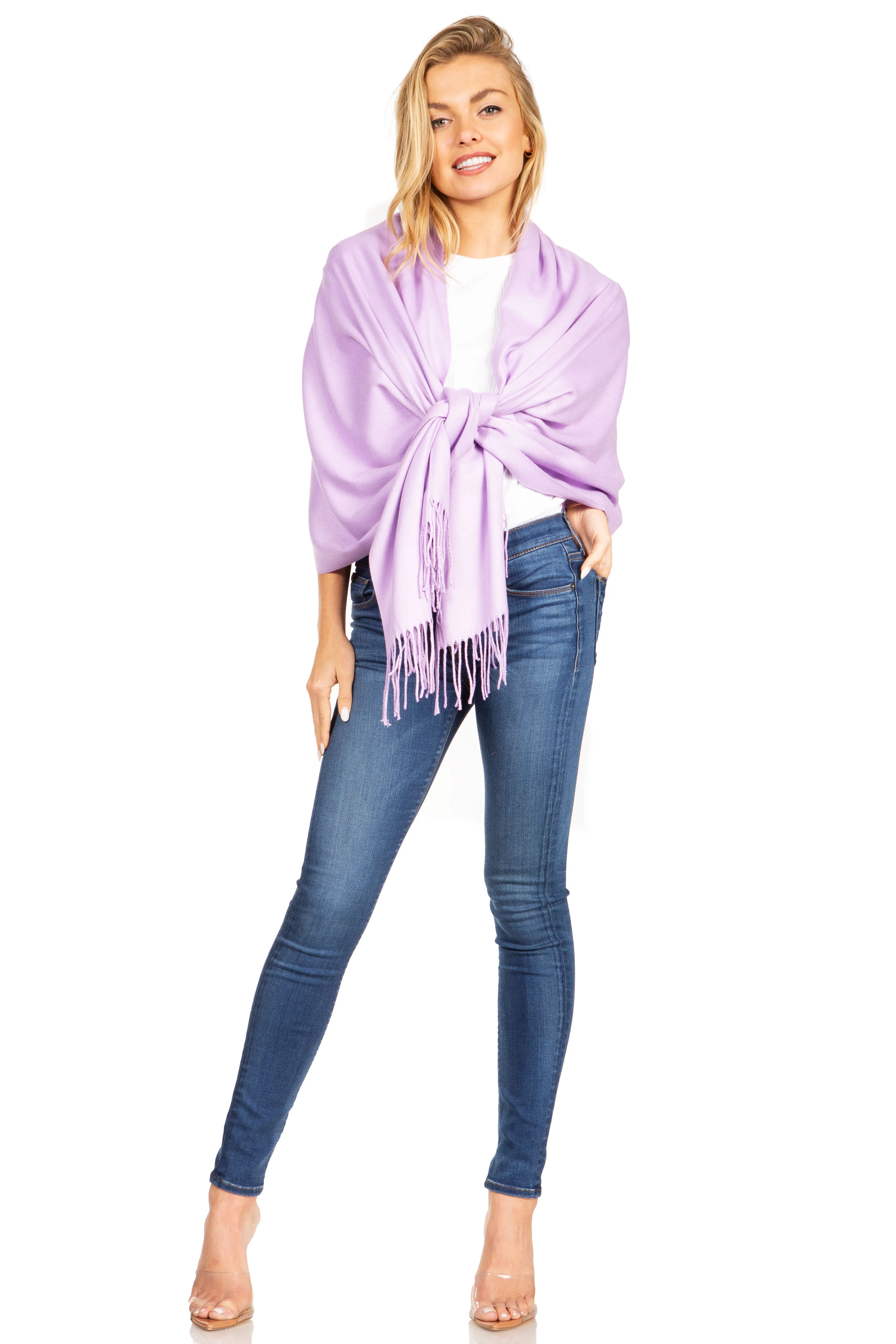 Sakkas Iris Warm Super Soft Cashmere Feel Pashmina Shawl  / Scarf with Fringes