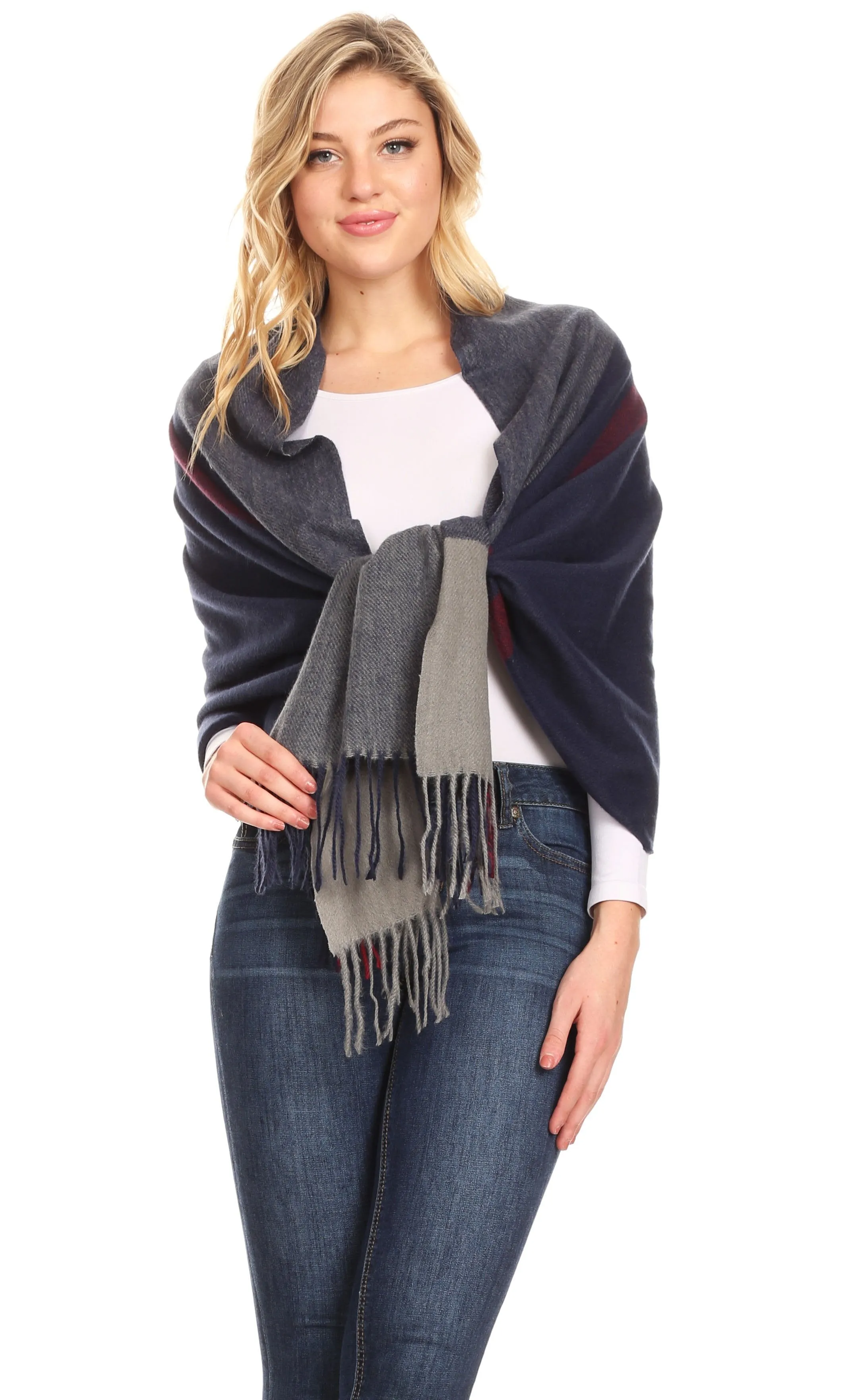 Sakkas Iris Warm Super Soft Cashmere Feel Pashmina Shawl  / Scarf with Fringes