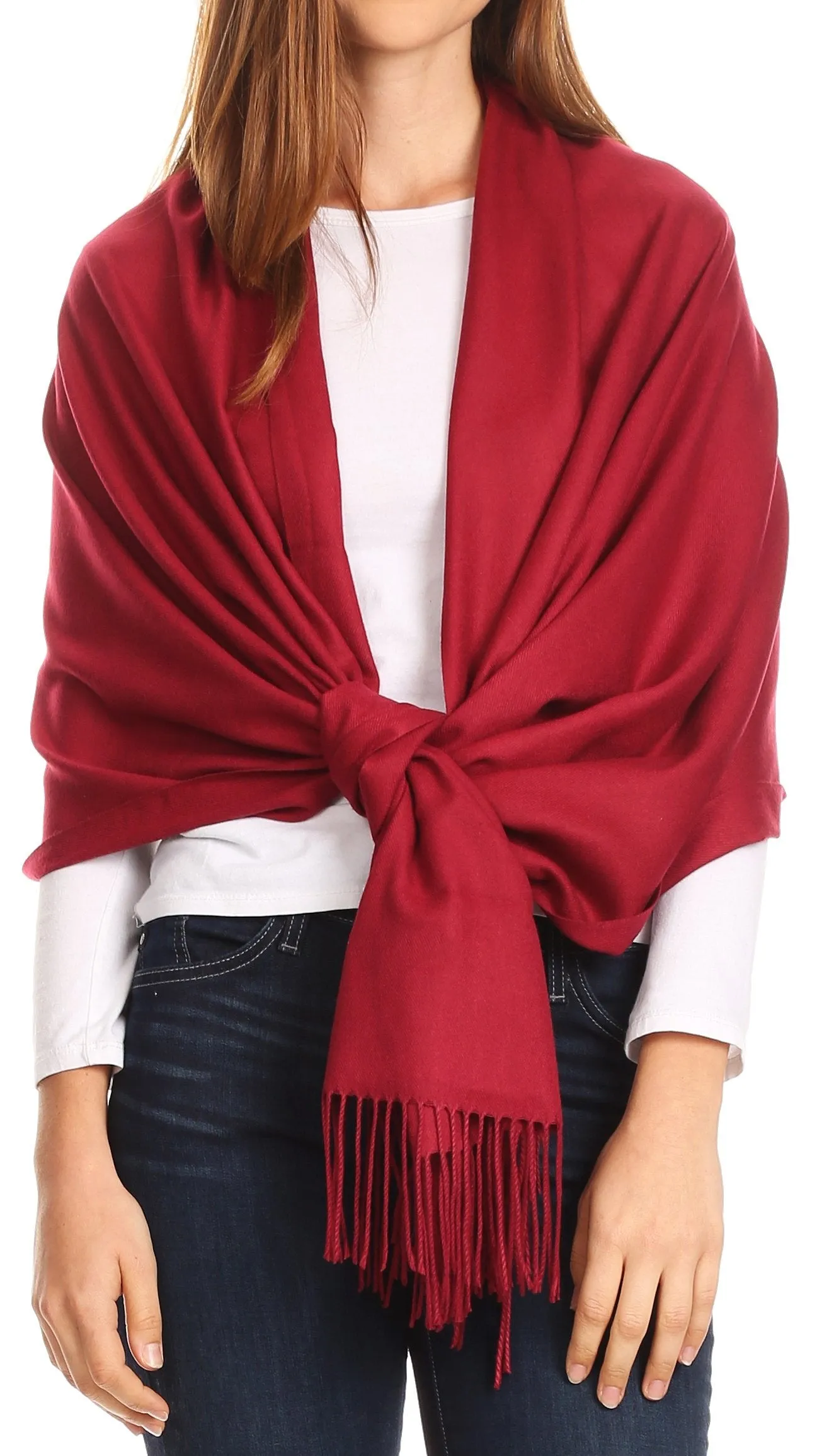 Sakkas Iris Warm Super Soft Cashmere Feel Pashmina Shawl  / Scarf with Fringes