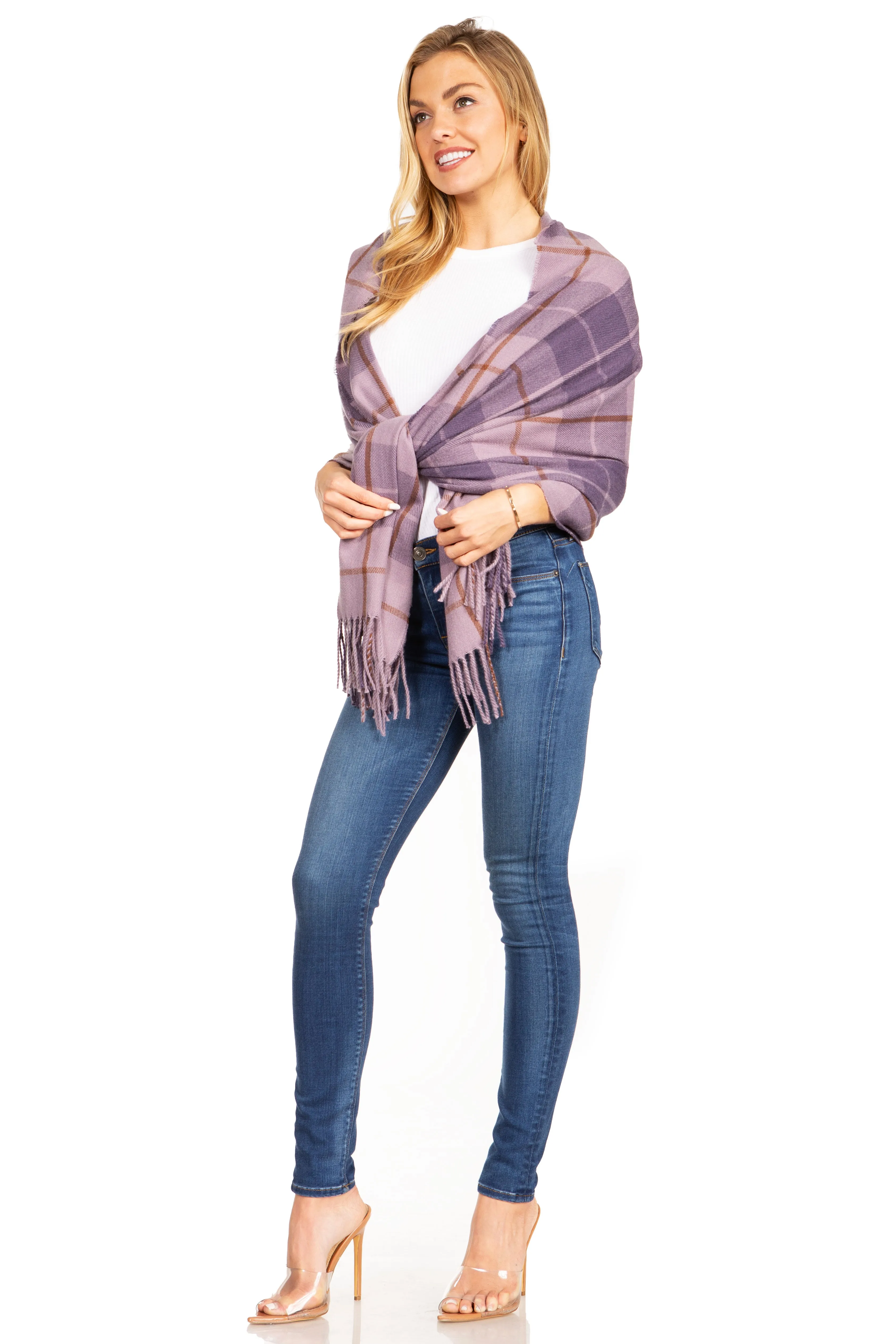 Sakkas Iris Warm Super Soft Cashmere Feel Pashmina Shawl  / Scarf with Fringes