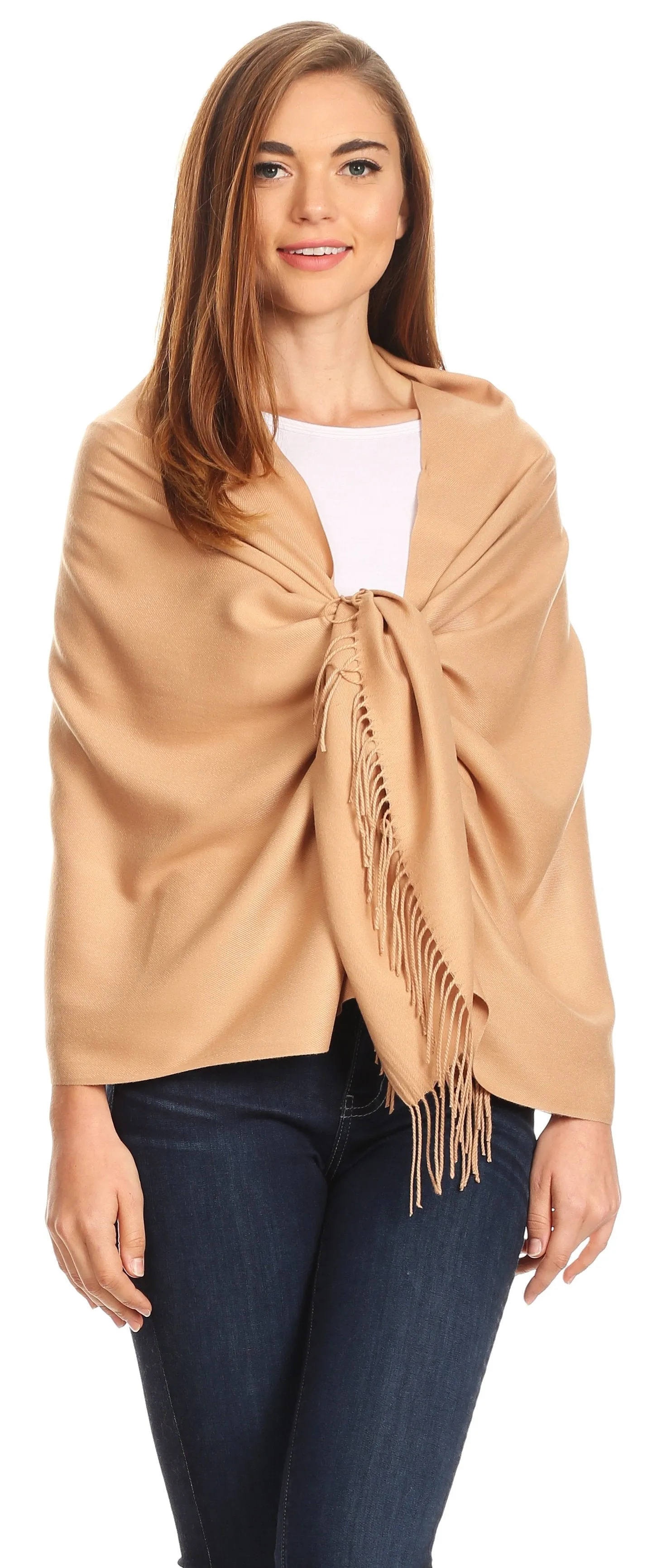 Sakkas Iris Warm Super Soft Cashmere Feel Pashmina Shawl  / Scarf with Fringes