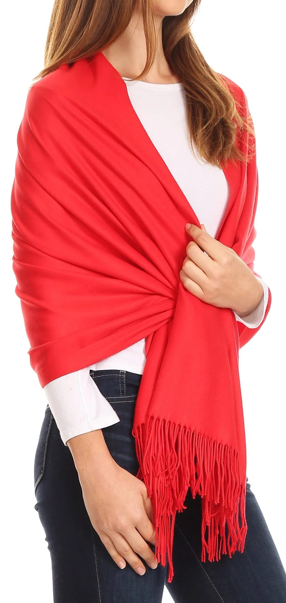 Sakkas Iris Warm Super Soft Cashmere Feel Pashmina Shawl  / Scarf with Fringes