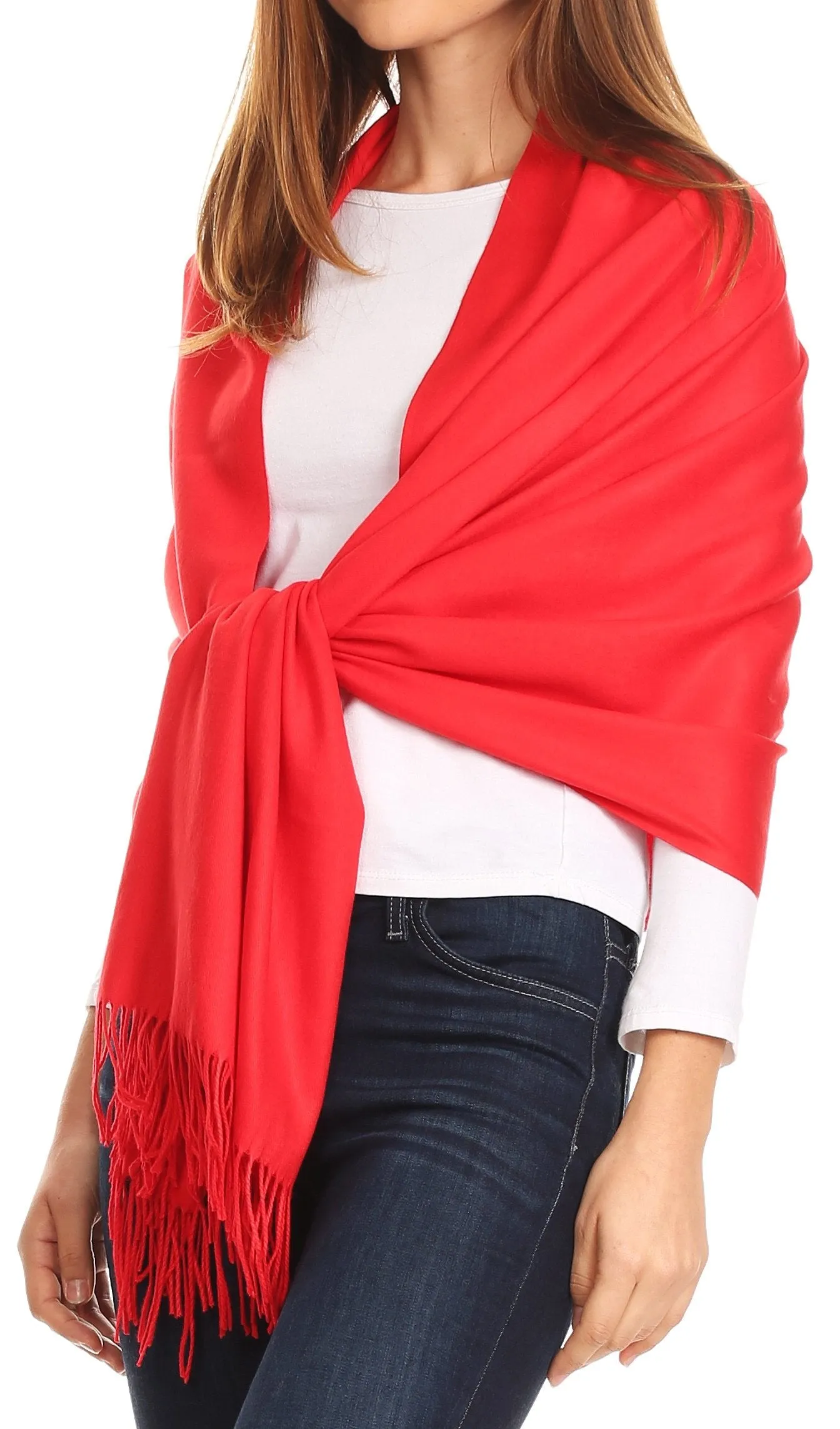 Sakkas Iris Warm Super Soft Cashmere Feel Pashmina Shawl  / Scarf with Fringes