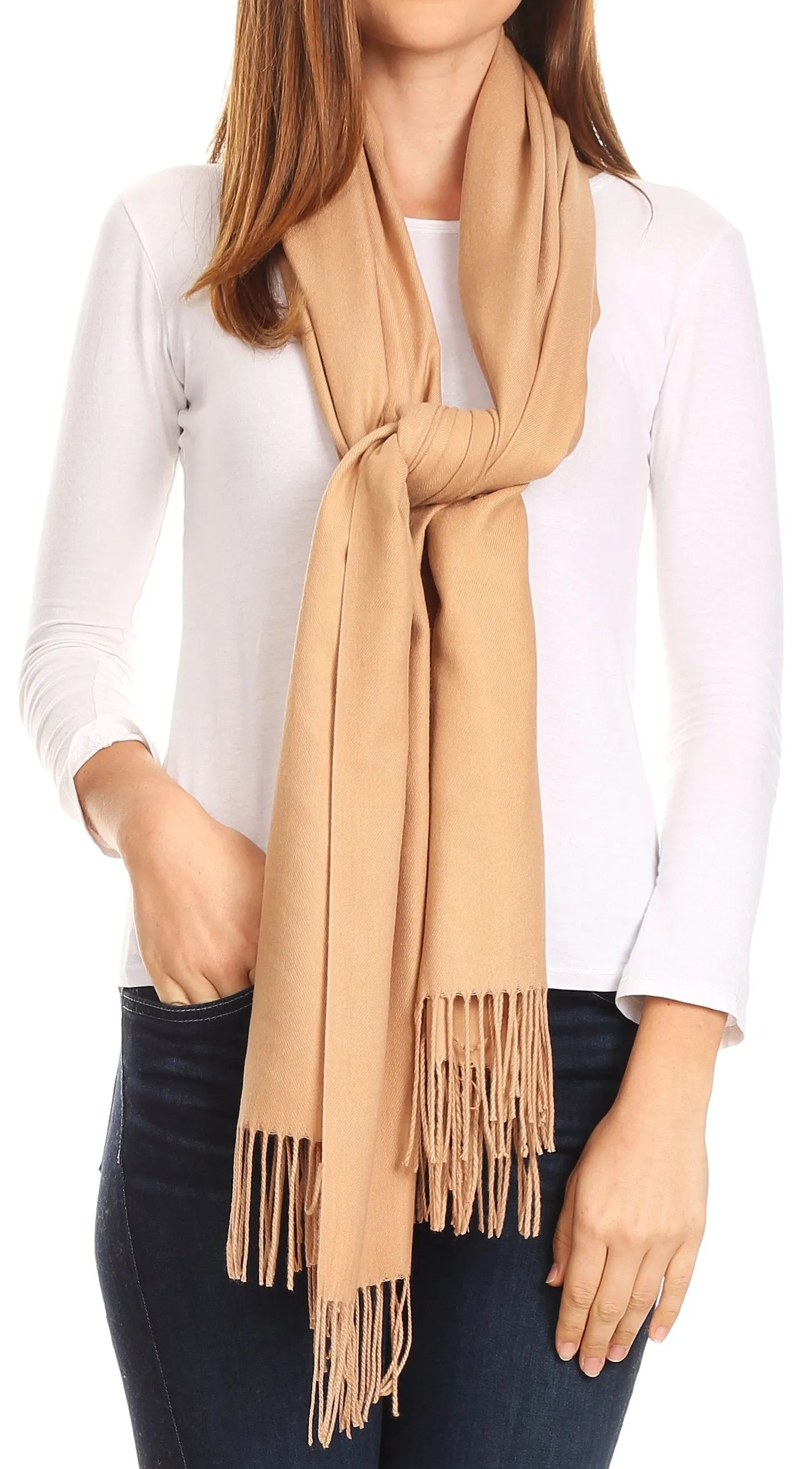 Sakkas Iris Warm Super Soft Cashmere Feel Pashmina Shawl  / Scarf with Fringes