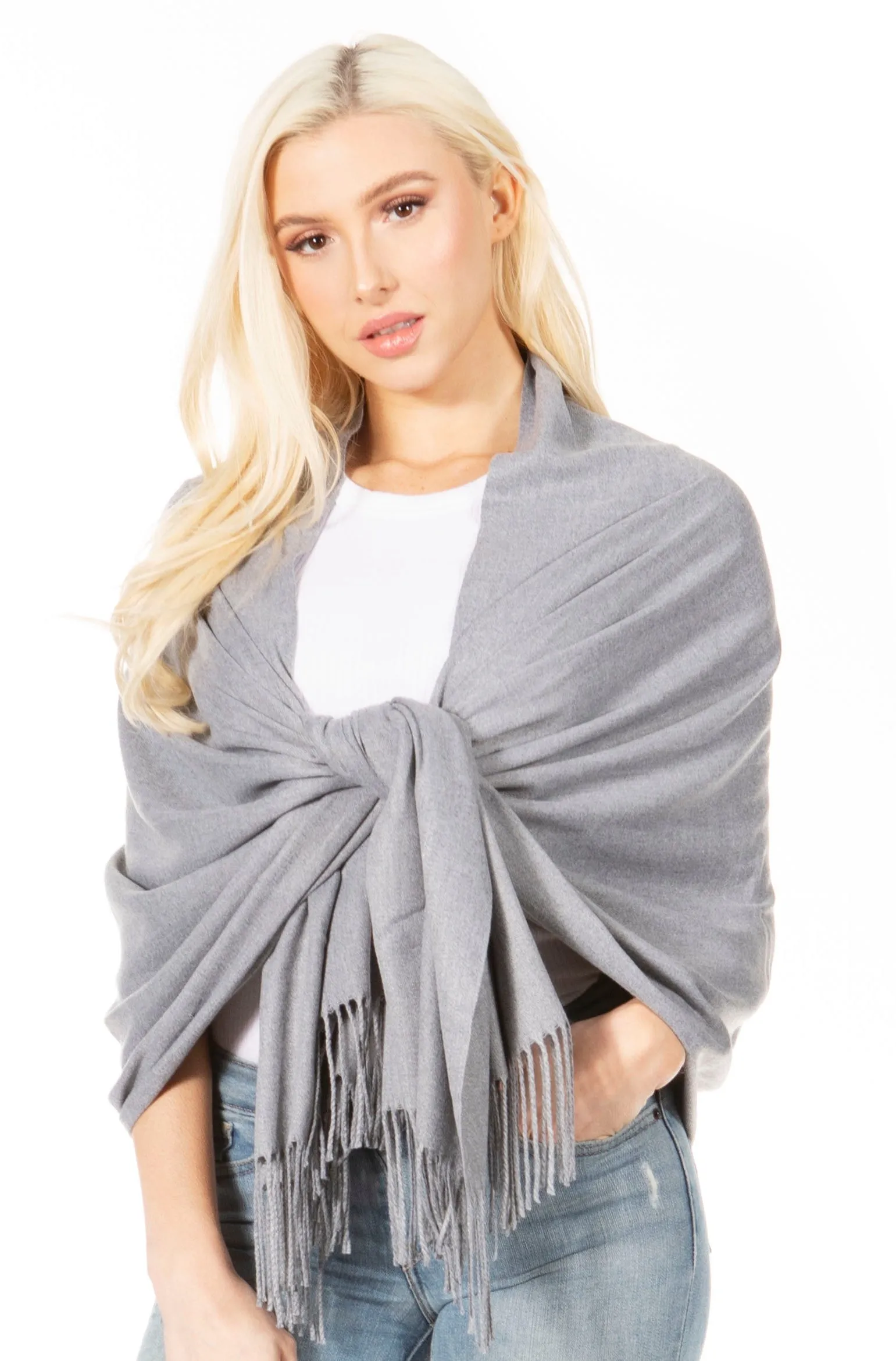 Sakkas Iris Warm Super Soft Cashmere Feel Pashmina Shawl  / Scarf with Fringes