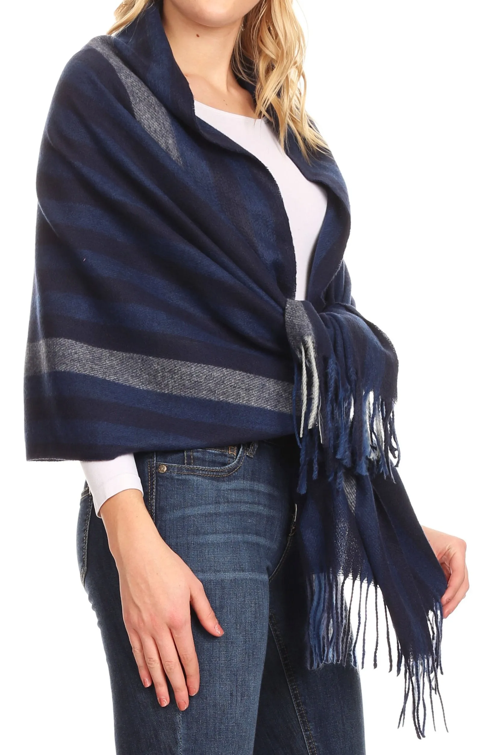 Sakkas Iris Warm Super Soft Cashmere Feel Pashmina Shawl  / Scarf with Fringes