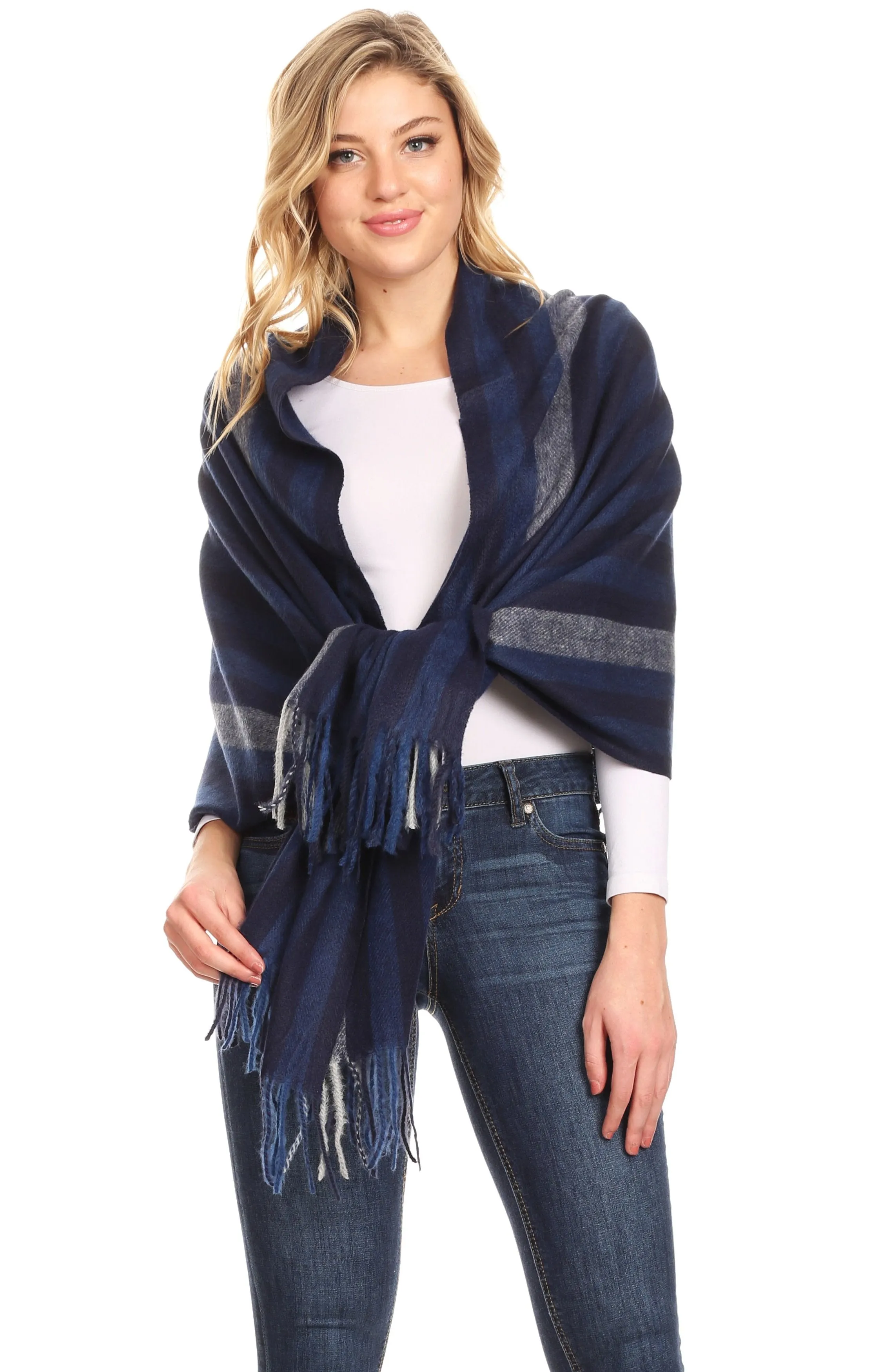 Sakkas Iris Warm Super Soft Cashmere Feel Pashmina Shawl  / Scarf with Fringes