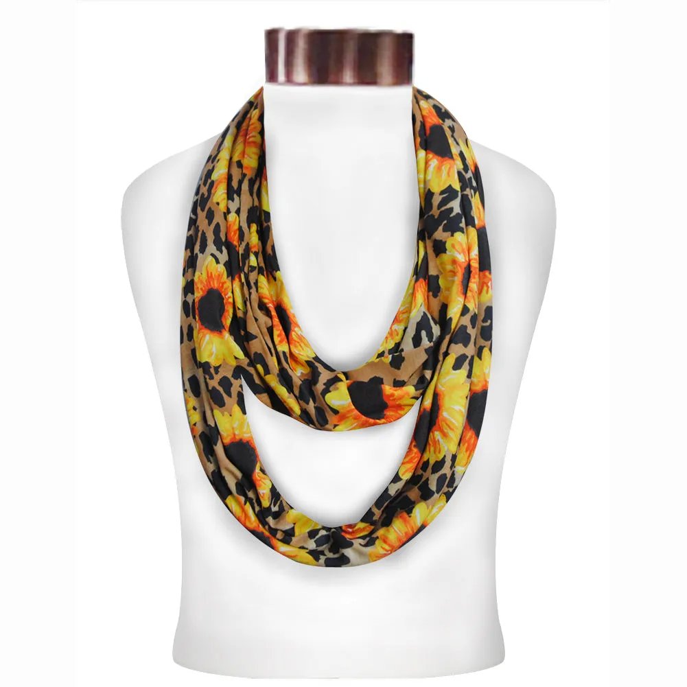 !SALE! Leopard Sunflower Infinity Scarf