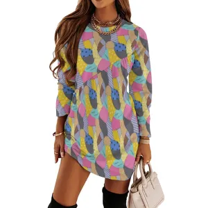 Sally's Dress Long Sleeve Patchwork T-shirt Dress