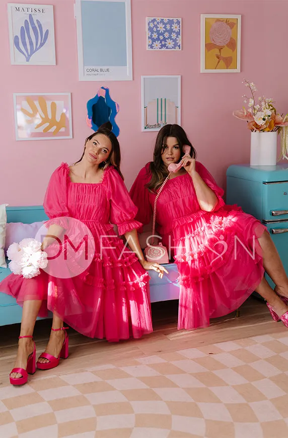 Sasha Carnation Pink Dress - DM Exclusive - Maternity Friendly